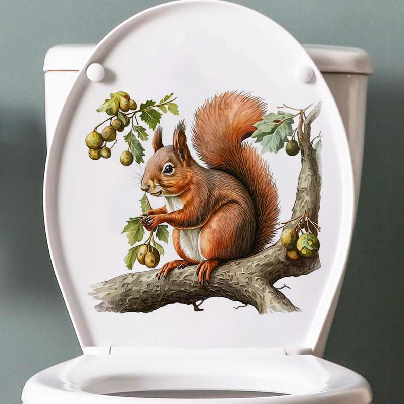 Cute Squirrel Wall Stickers Be - Pvc Panel Background 评论和价格