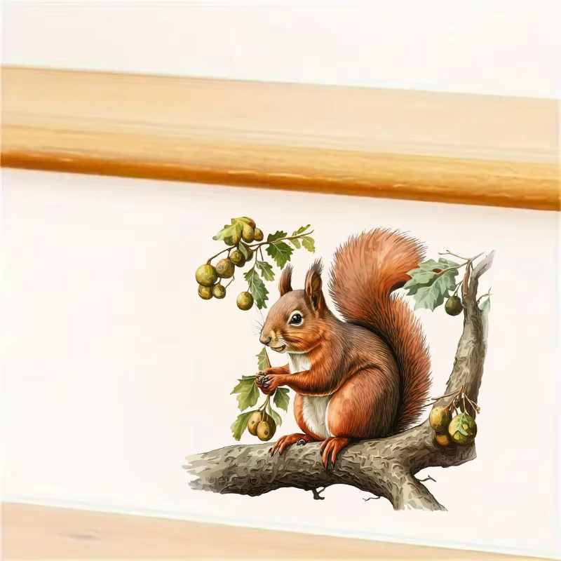 Cute Squirrel Wall Stickers Be - Pvc Panel Background 评论和价格