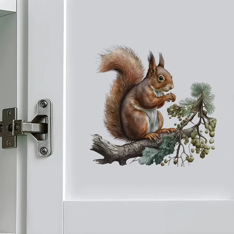 Cute Squirrel Wall Stickers Be - Pvc Panel Background 评论和价格